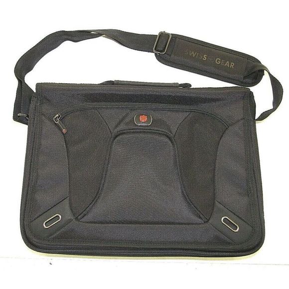 Swiss Gear 16" Laptop Messenger Black Gray NWOT